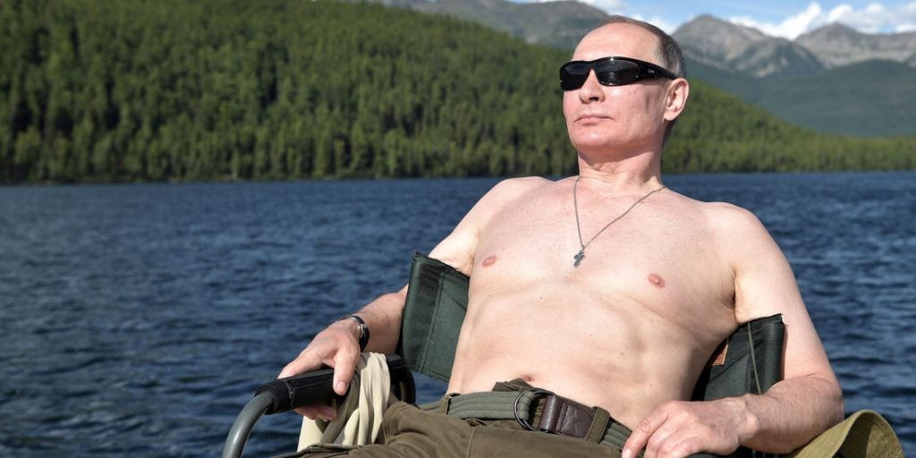 Vladamir Putin relaxing